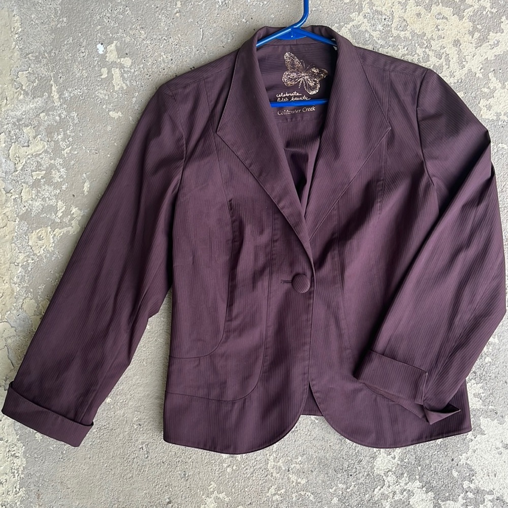 Like new Coldwater Creek brown one button jacket